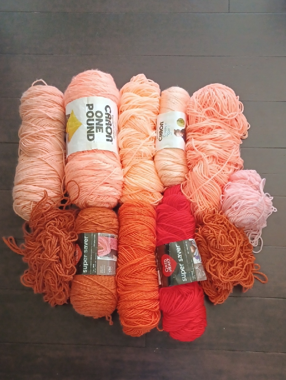 Acrylic Yarn Bundle (Peach & Orange)